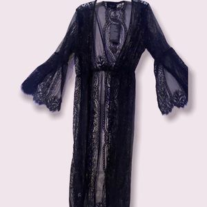 Black lace body cover